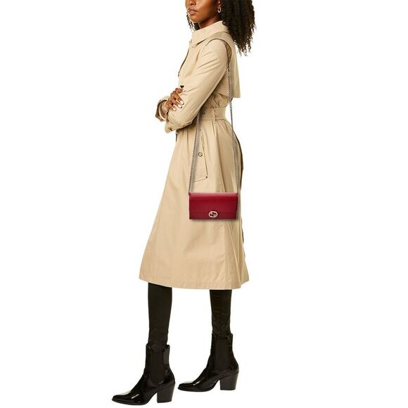 Gucci Interlocking G Leather Wallet On Chain - Picture 4 of 4